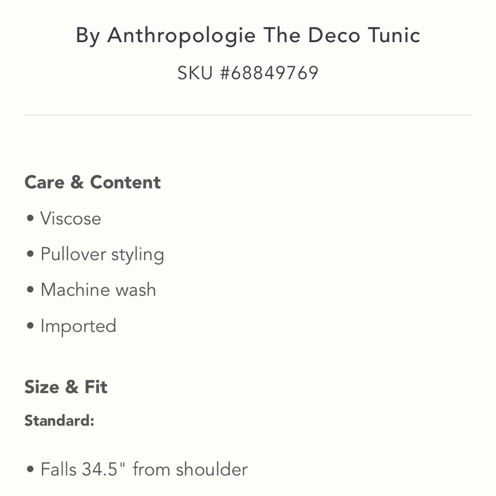 ✨ Anthropologie The Deco Tunic Sz M - Picture 5 of 5